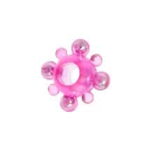 Эрекционное кольцо Toyfa с бусинками, розовое
