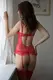Корсет и стринги SoftLine Collection Daria, красный, M