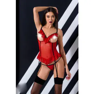 Корсеты Passion Lingerie Cherry corset, Красный, L/XL