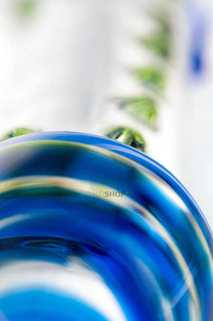 Фаллоимитатор Sexus Glass с точками и синей головкой, бесцветный, 18 см - фото 8