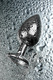 Анальная втулка Metal by TOYFA, металл, серебристая, с кристаллом цвета алмаз, 9,2 см, Ø 4 см, 425 г