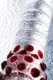 Двусторонний стеклянный фаллоимитатор Sexus Glass с красными точками, бесцветный
