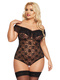 Боди SoftLine Collection Kamila, черый, XXXL