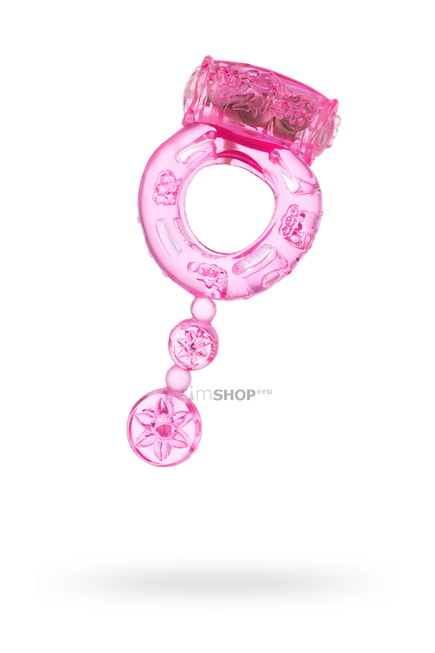 фото Виброкольцо Toyfa с хвостиком, розовое, купить