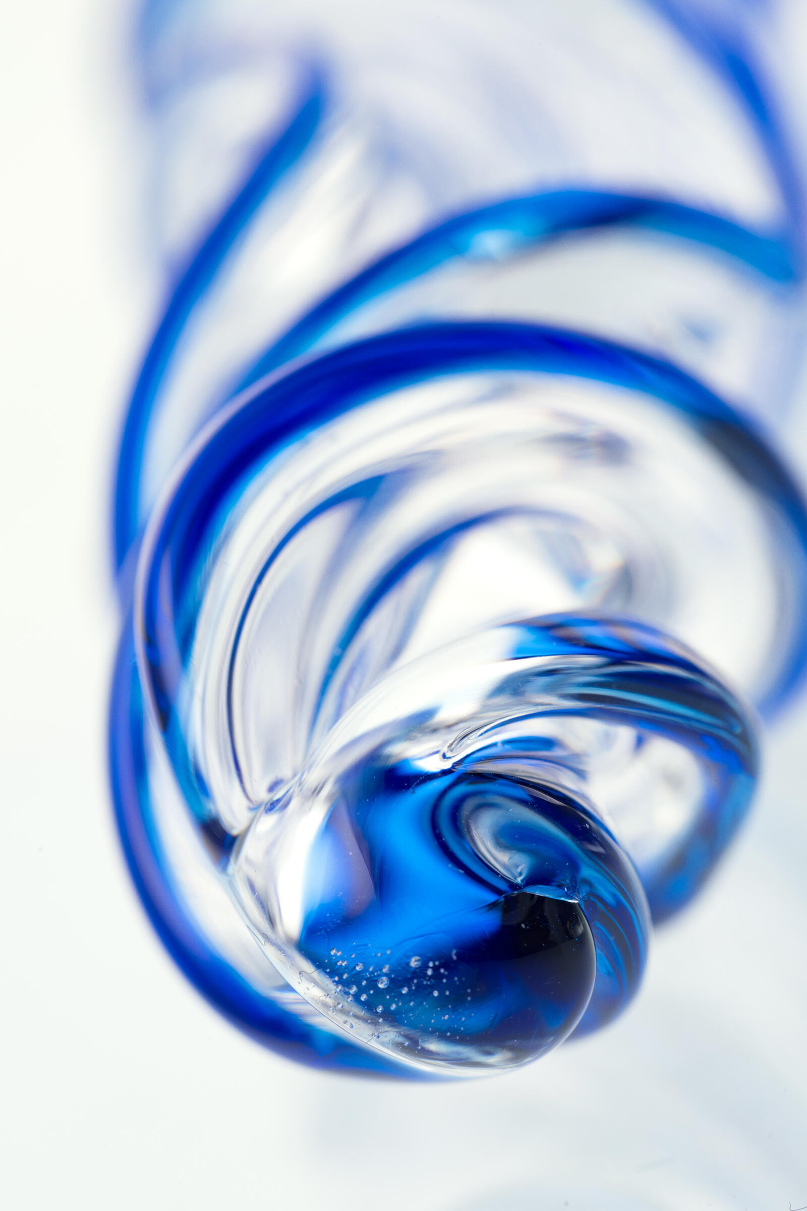 Фаллоимитатор Sexus Glass спиралевидный, синий, 18,5 см