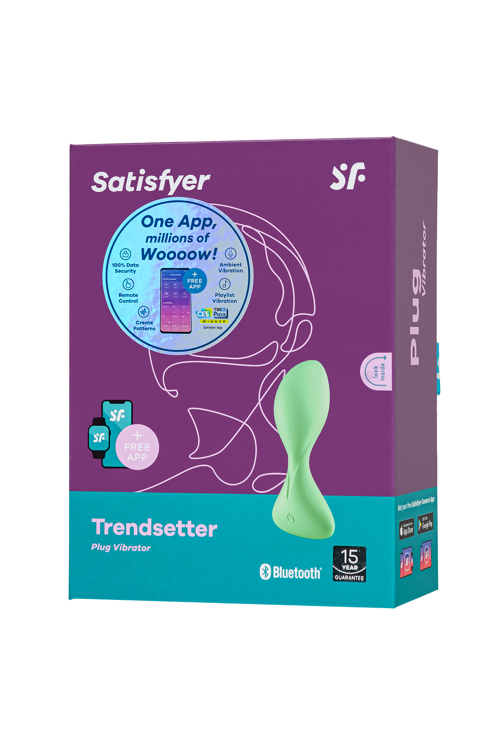 Анальная вибропробка Satisfyer Trendsetter, зелёная