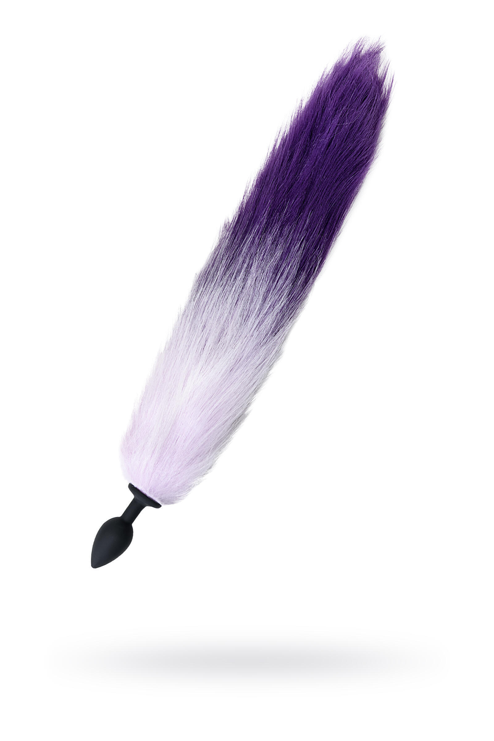 Анальная пробка Popo Pleasure by Toyfa S с фиолетовым хвостом, черная