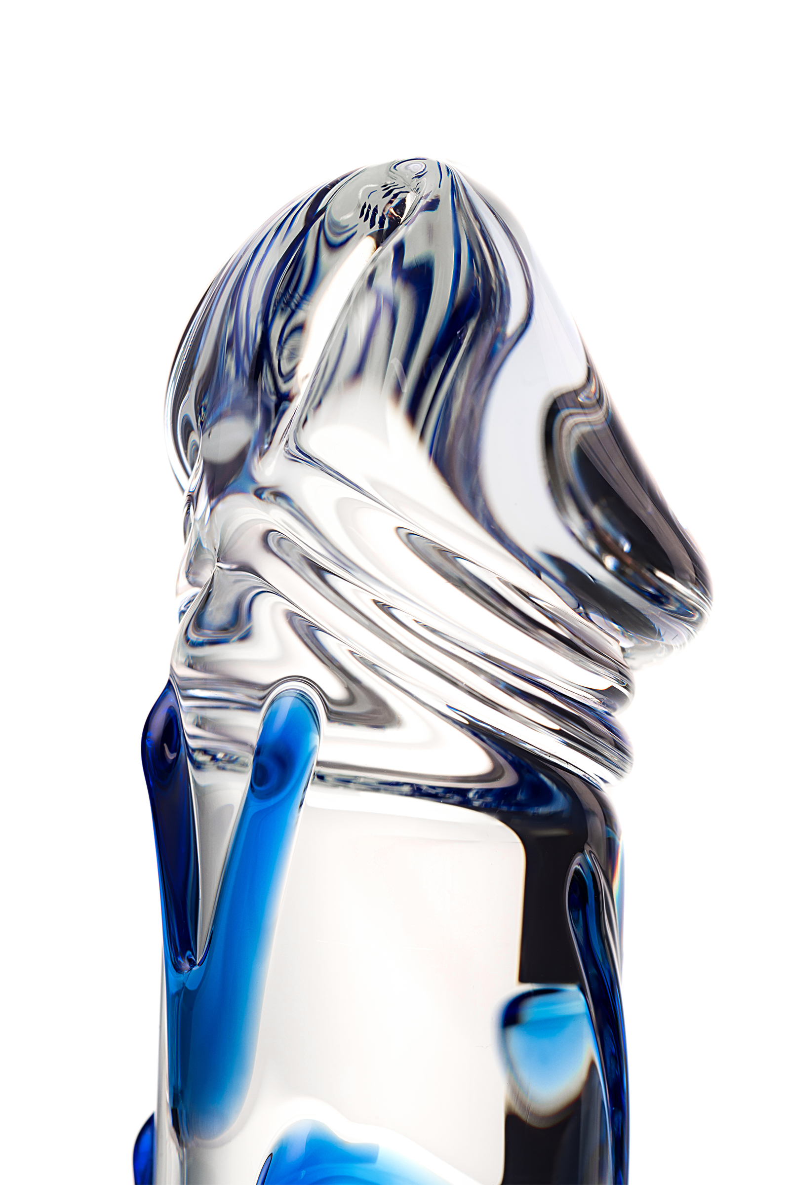 Фаллоимитатор Sexus Glass 17 см, бесцветный, синий