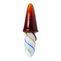 Фаллоимитатор двусторонний Sexus Glass, янтарно-разноцветный