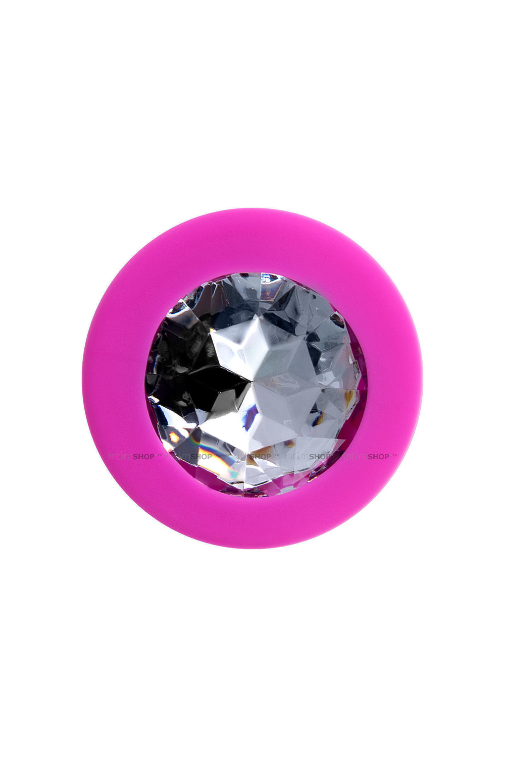 Анальная пробка с бесцветным кристаллом ToDo by Toyfa Brilliant 8 см, розовая