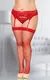 Чулки-Сетка Soft Line на кружевной резинке красные, XXL