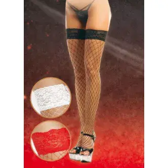 Чулки Soft Line в крупную сетку  черные, XL 