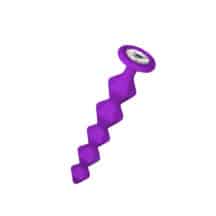 Анальная цепочка с кристаллом Lola Toys Emotions Chummy, фиолетовая с бесцветным кристаллом