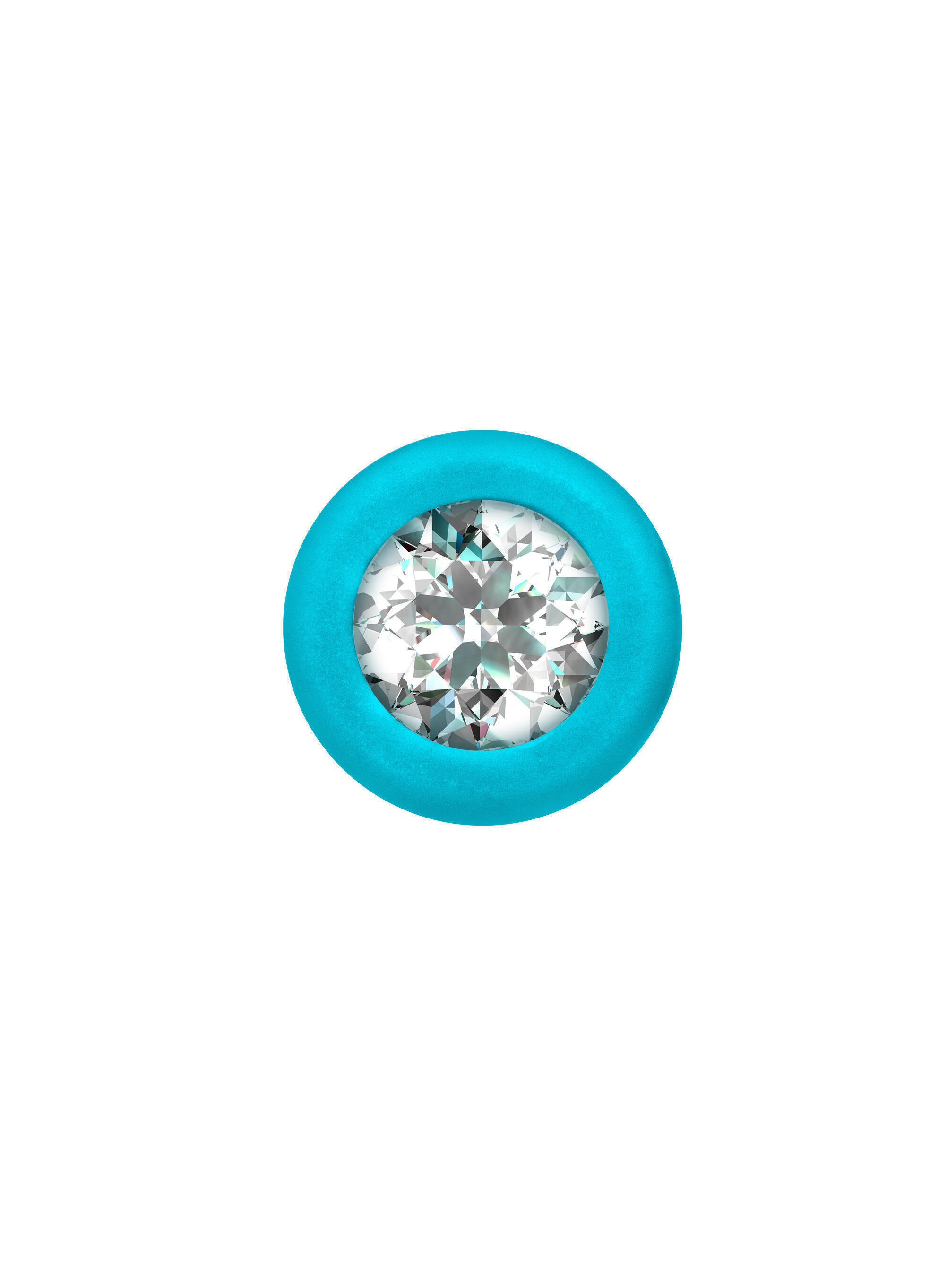 Анальная цепочка с кристаллом Lola Toys Emotions Chummy, бирюзовая с бесцветным кристаллом