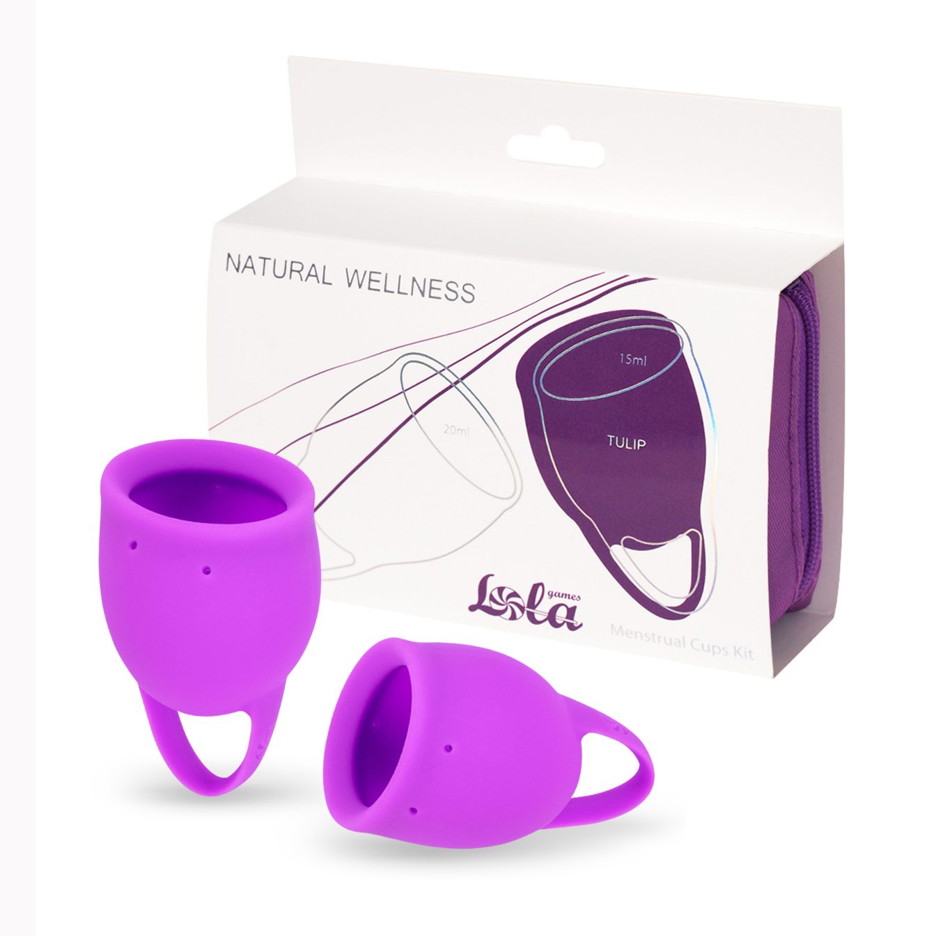 Набор менструальных чаш Lola Games Natural Wellness Tulip, 2 шт, фиолетовый