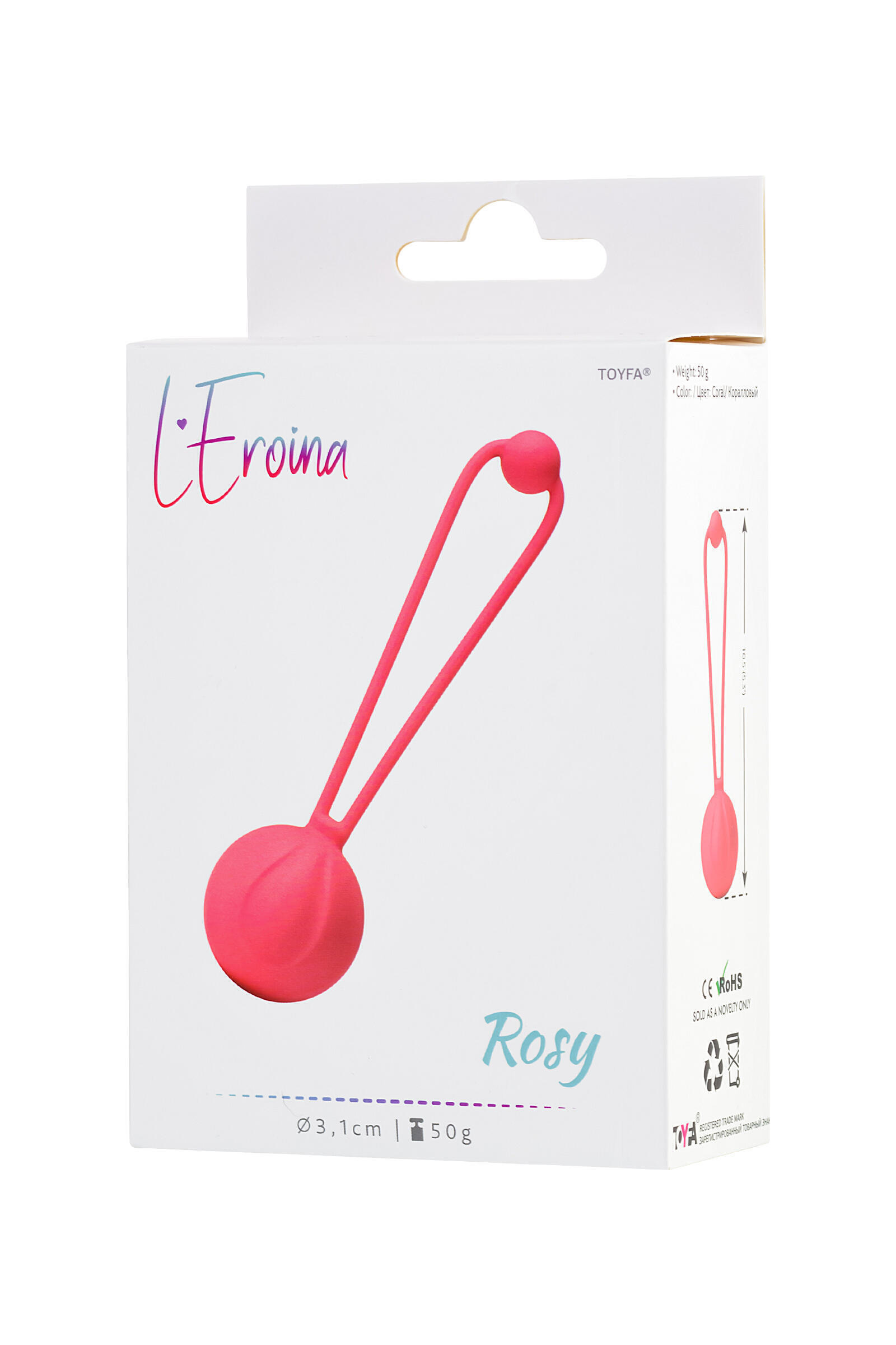 Вагинальный шарик Toyfa L'Eroina Rosy, коралловый