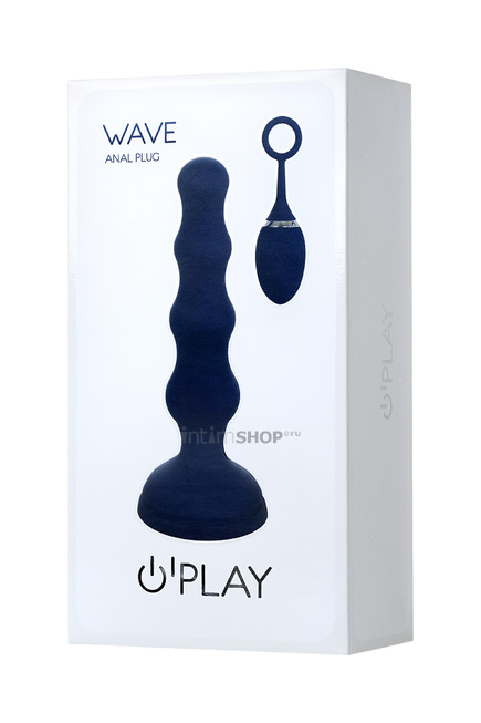 Анальная вибропробка-елочка Toyfa O'Play Wave с пультом ДУ, синий от IntimShop