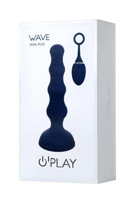 Анальная вибропробка-елочка Toyfa O'Play Wave с пультом ДУ, синий от IntimShop