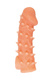 Насадка Kokos Cock Sleeve M с подхватом мошонки и с крупными шипиками, телесная