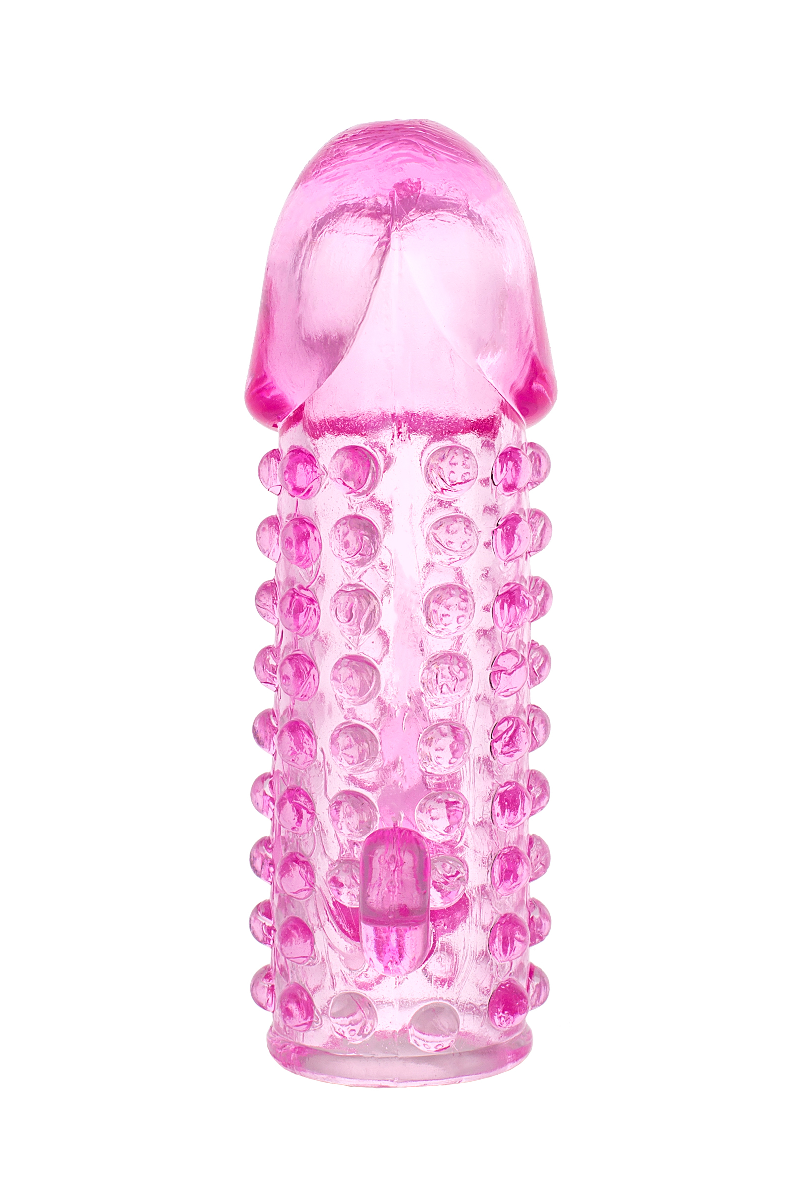 Насадка на член с шишечками и отростками для тройной стимуляции Toyfa, розовая