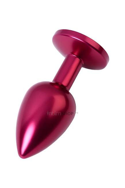 Анальная пробка Toyfa Metal с кристалом цвета турмалин, 7,2 см, красный от IntimShop