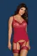 Корсеты Obsessive Rosalyne corset, Бордовый, L/XL