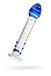 Стимулятор Sexus Glass с точками и синей головкой, бесцветный, 18 см