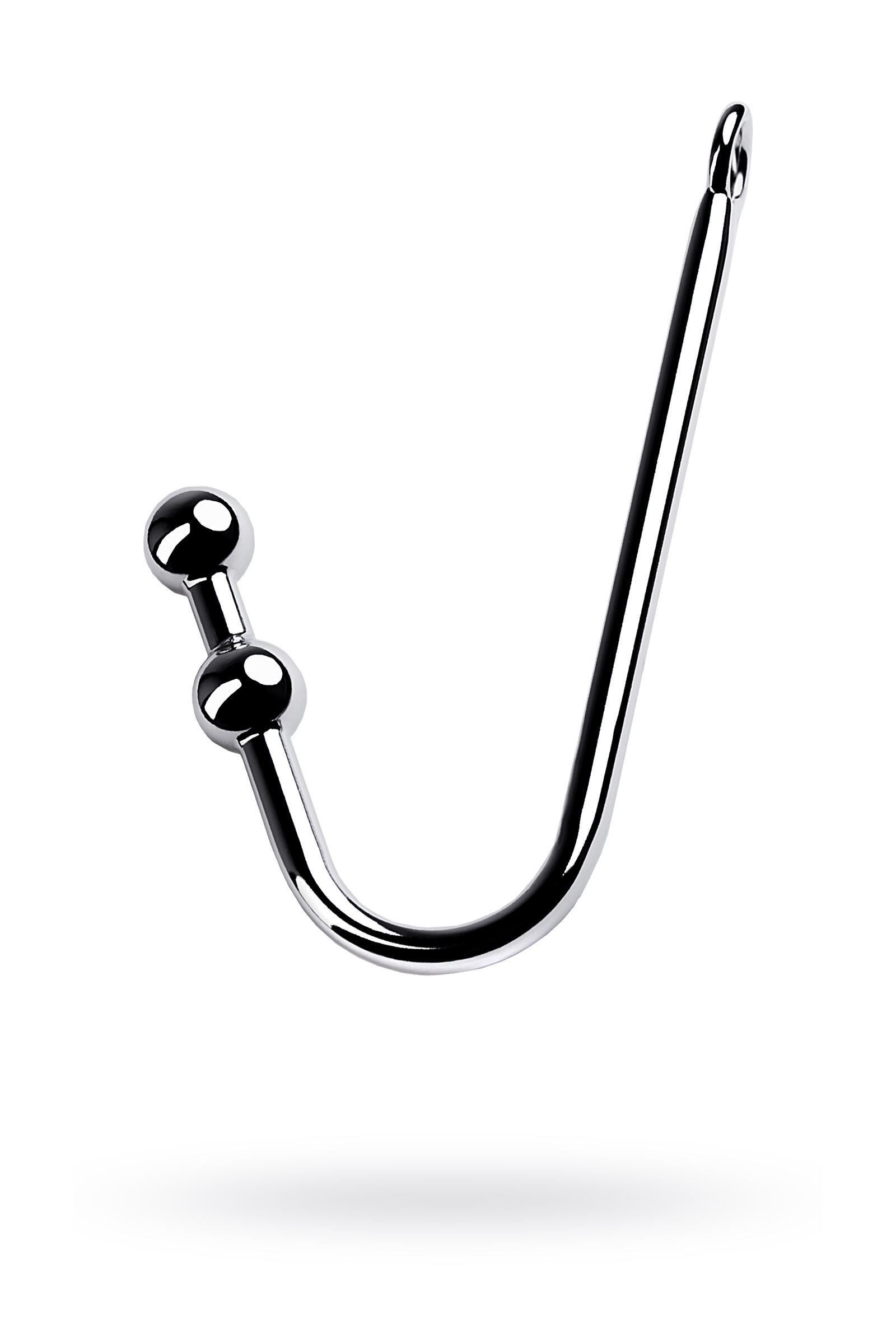 Крюк анальный с двумя шарами, TOYFA Metal, металл, серебристый, 41 см