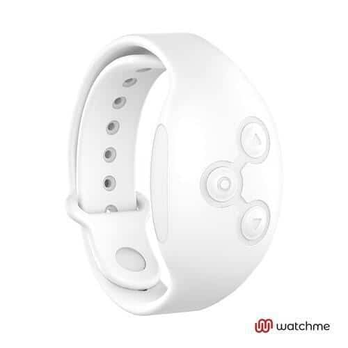 Вибратор для пар DreamLove Wearwatch Dual Pleasure Watchme с белым браслетом ДУ, голубой от IntimShop