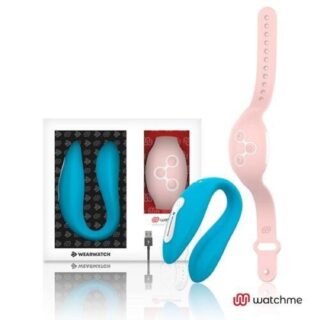 Вибратор для пар с розовым браслетом ДУ Dream-love Wearwatch Dual Pleasure Watchme, голубой
