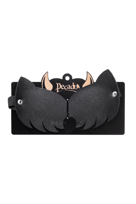 Маска-кошка закрытая Pecado BDSM с ушками, черная - фото 6