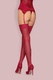 Чулки Obsessive S 800 stockings Ruby, Бордовый, S/M