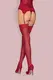 Чулки Obsessive S 800 stockings Ruby, Бордовый, S/M