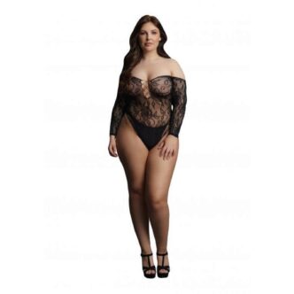 Боди Le Desir Wonder Rhinestone Bodysuit, черный, Plus size