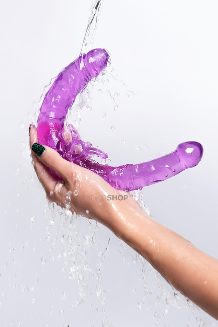 Фаллоимитатор двусторонний с вибропулей Toyfa Double Dildo, фиолетовый от IntimShop