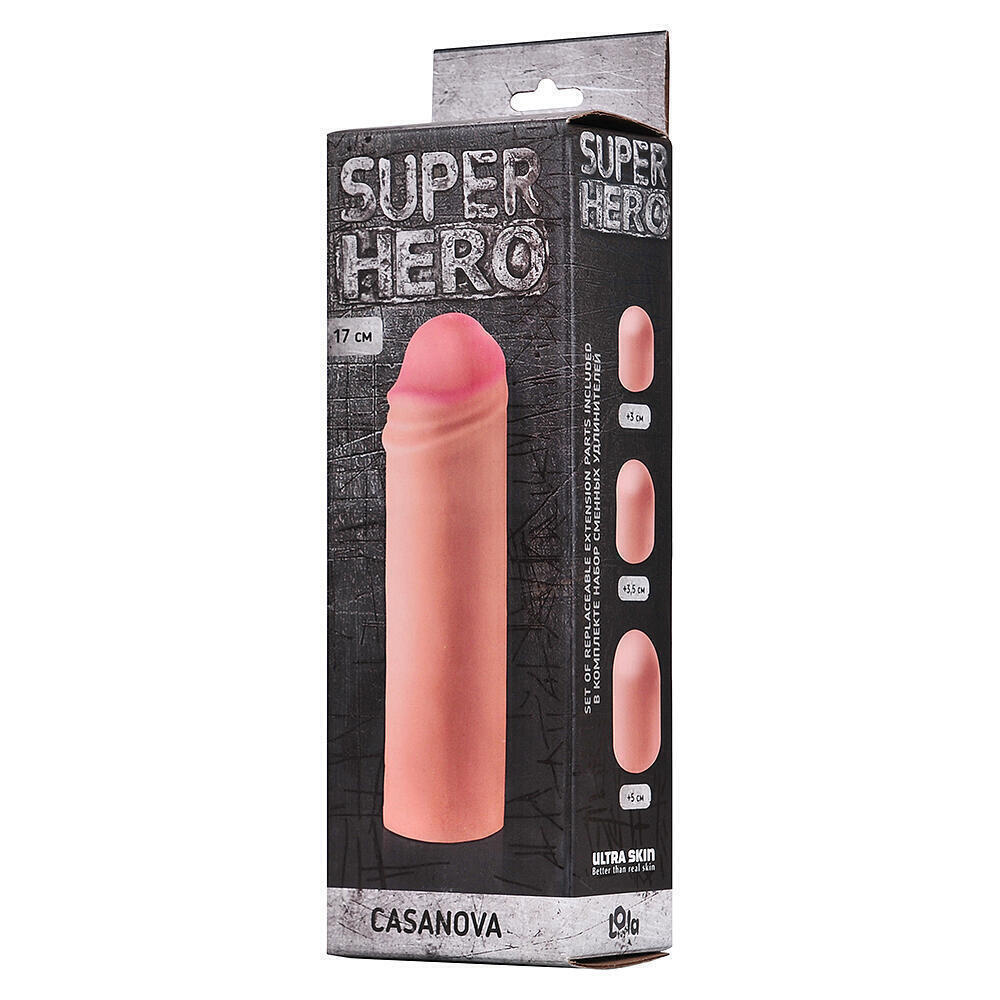 Насадка на член Lola Games Super Hero Casanova удлиняющая, телесная