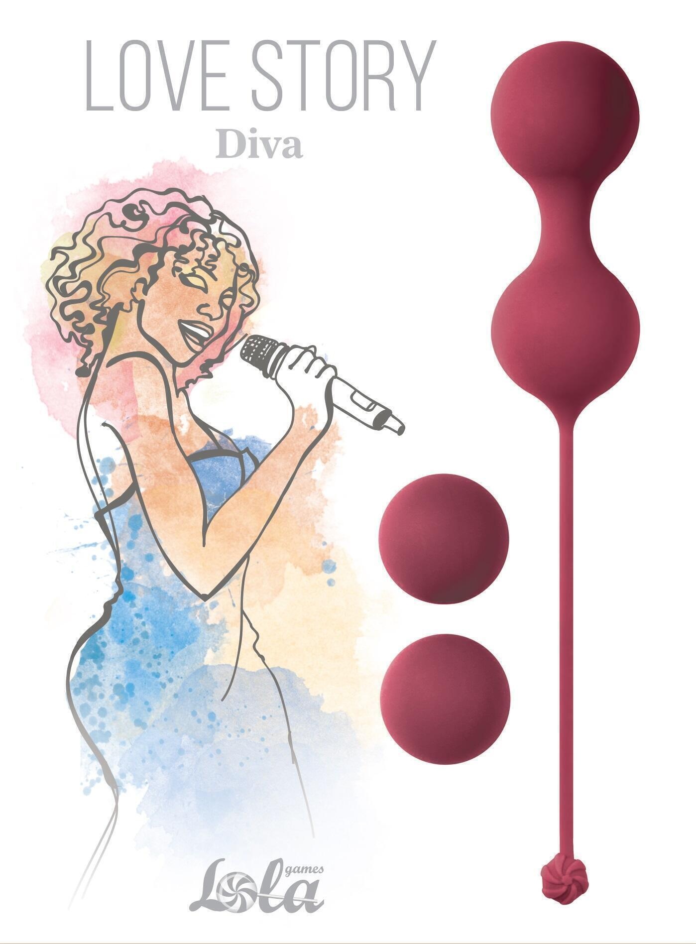 Набор вагинальных шариков Lola Games Love Story Diva, бордовый