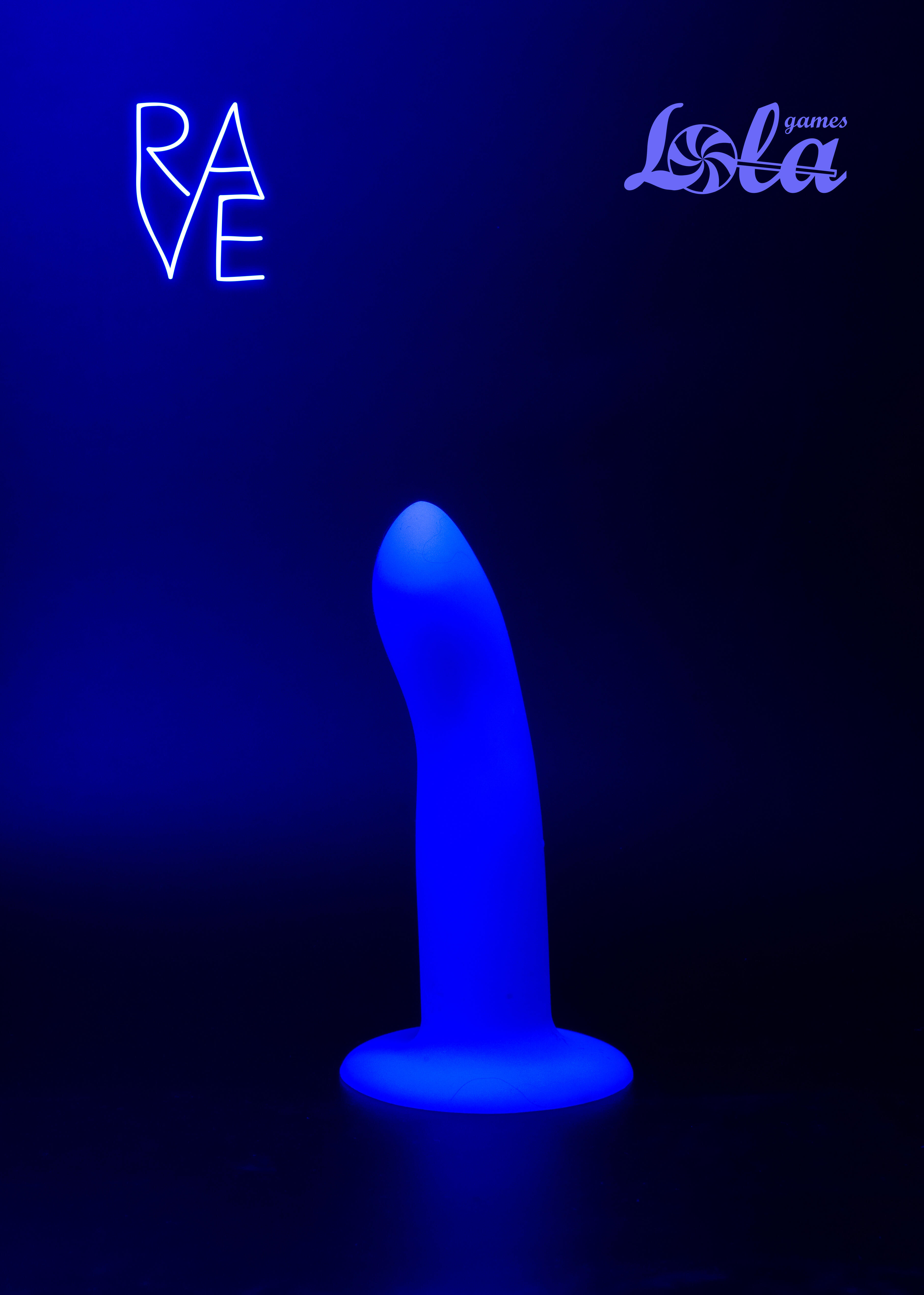 Фаллоимитатор светящийся в темноте Lola Games Rave Neon Driver 13 см, синий