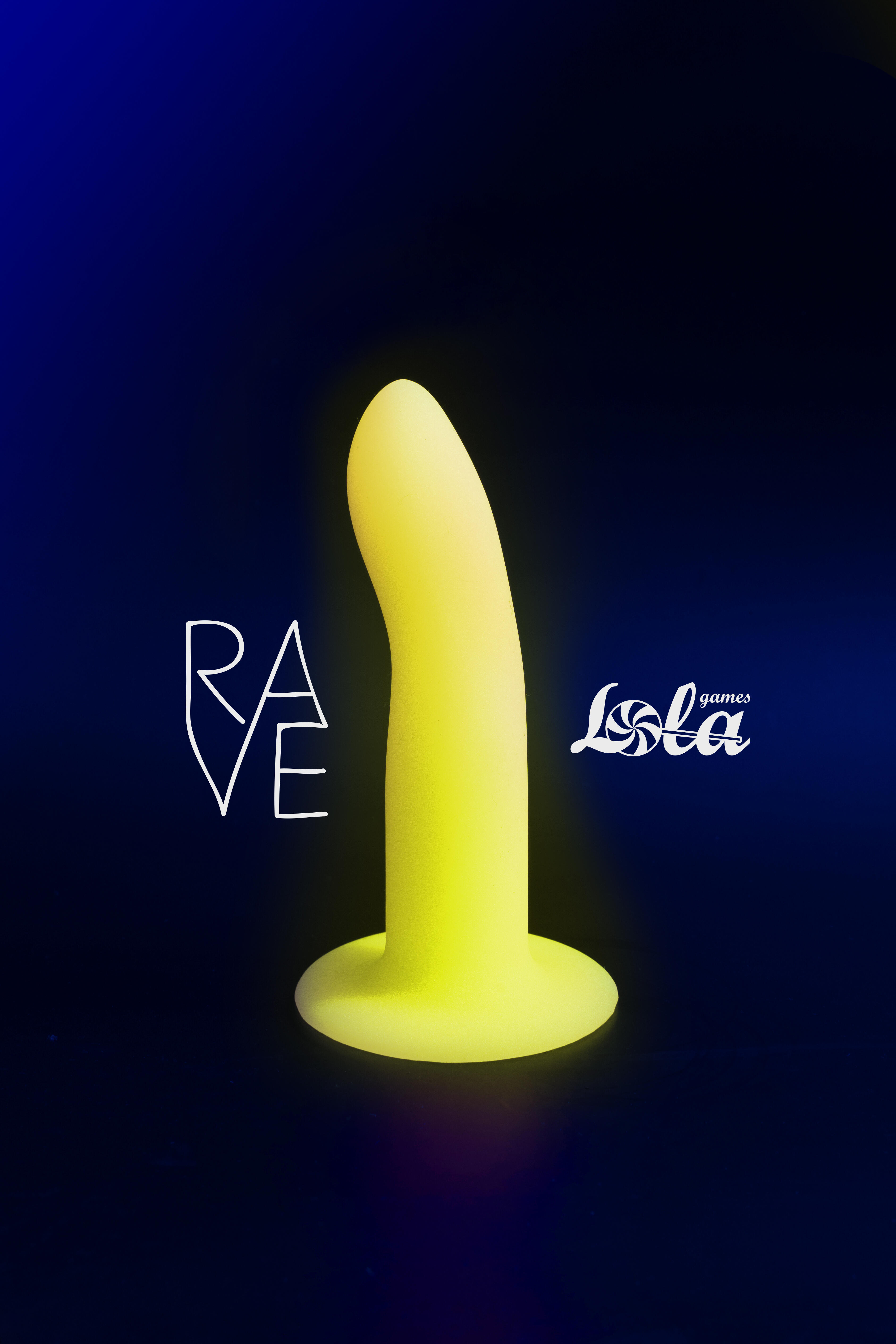 Фаллоимитатор светящийся в темноте Lola Games Rave Light Keeper 13 см, розово-желтый