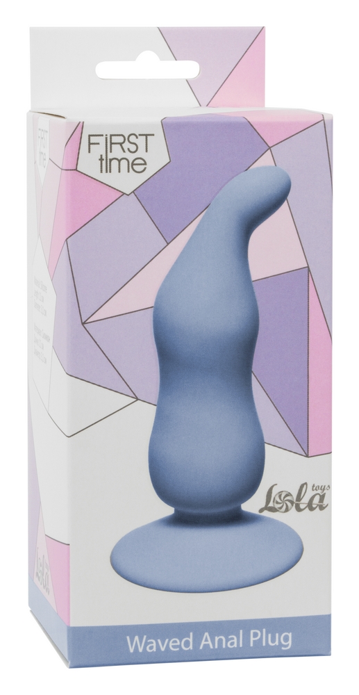 Анальная пробка Lola Games First Time Waved Anal Plug, голубая