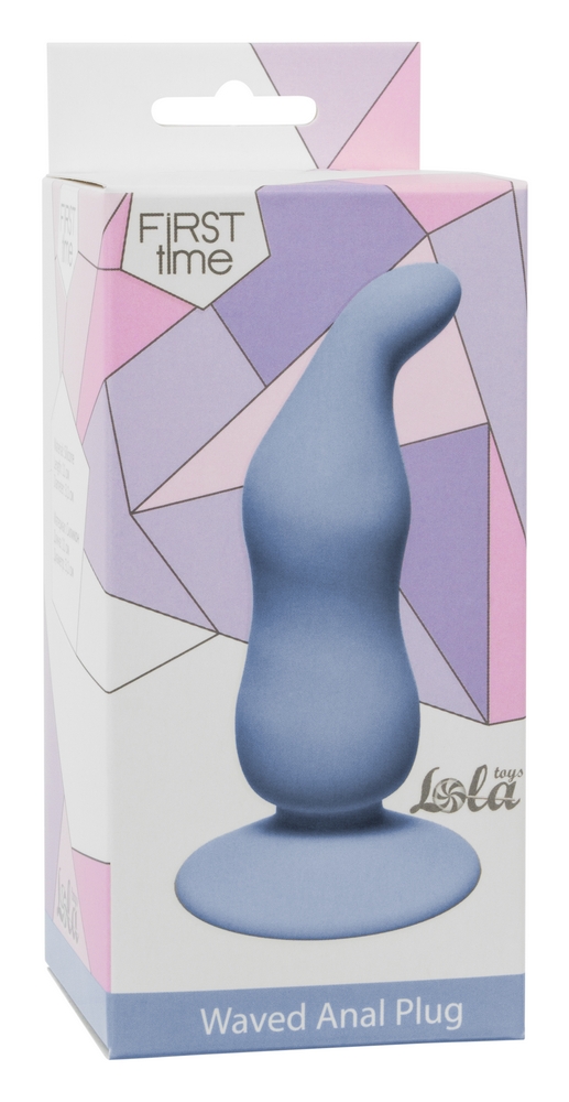 Анальная пробка Lola Toys First Time Waved Anal Plug, голубая