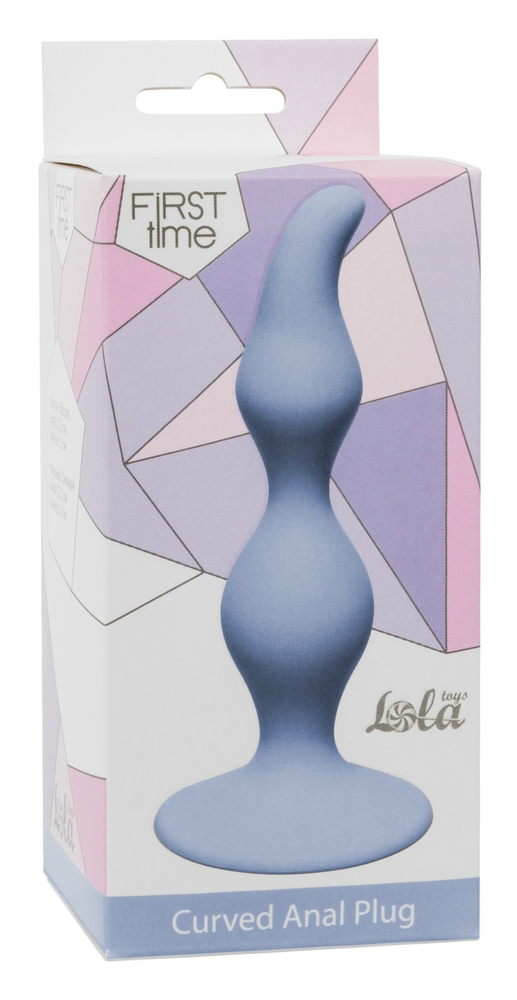 Анальная пробка Lola Games First Time Curved Anal Plug, голубая