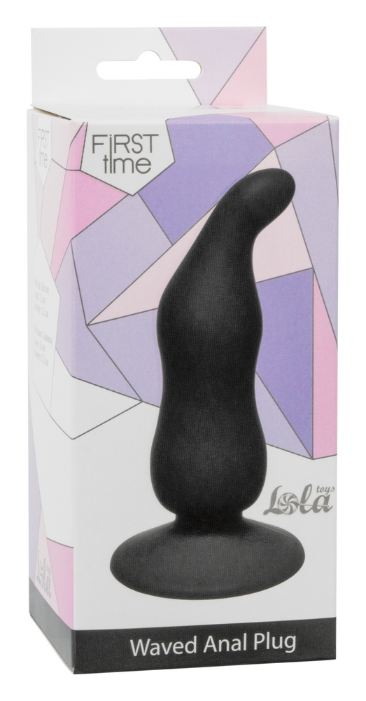 Анальная пробка Lola Toys First Time Waved Anal Plug, чёрная