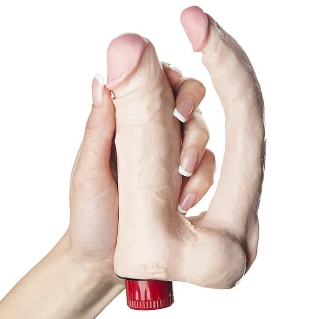 Двойной фаллоимитатор с вибрацией Doc Johnson The Naturals, телесный