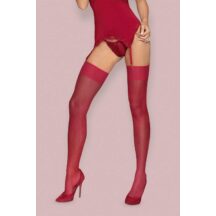 Чулки Obsessive S 800 stockings Ruby, Бордовый, S/M
