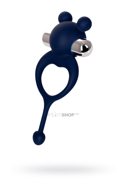 Виброкольцо с хвостиком Jos Mickey, синий, 12,5 см от IntimShop