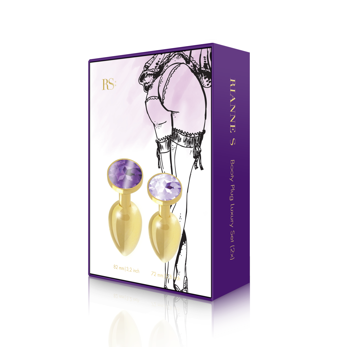 Анальные пробки Rianne S Booty Plug Original Luxury Set 2x, золотистые