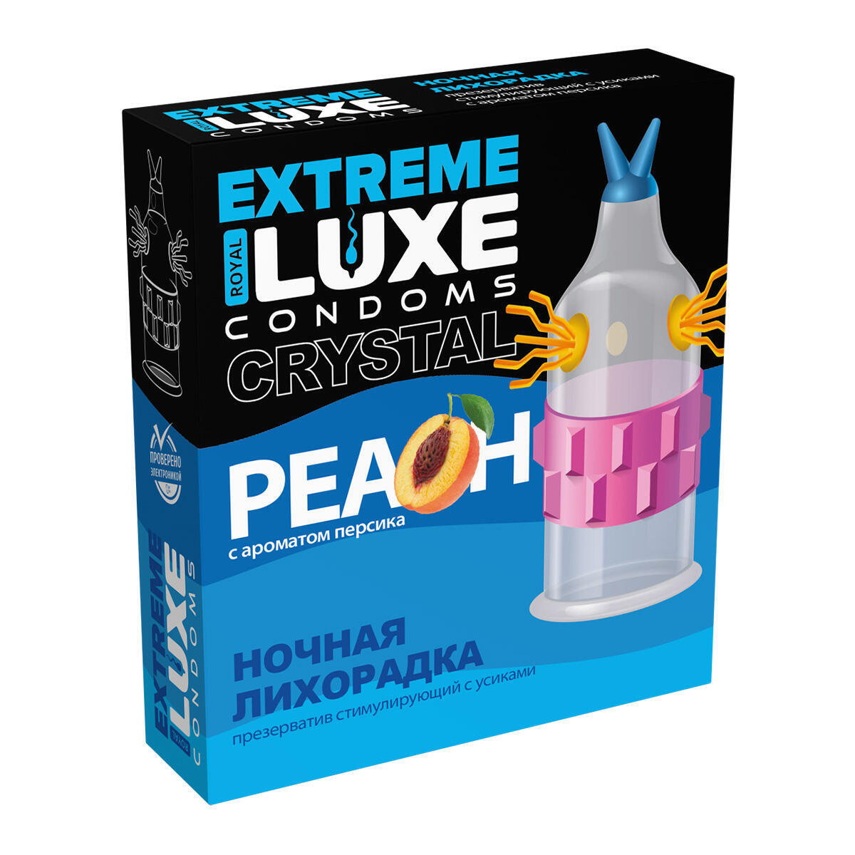 Презерватив стимулирующий Luxe Extreme Ночная лихорадка Персик, 1 шт