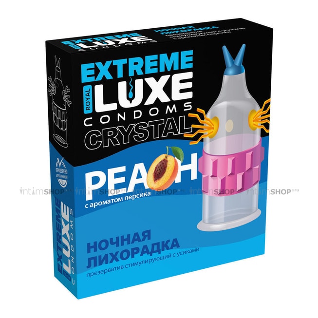 фото Презерватив стимулирующий Luxe Extreme Ночная лихорадка Персик, 1 шт, купить