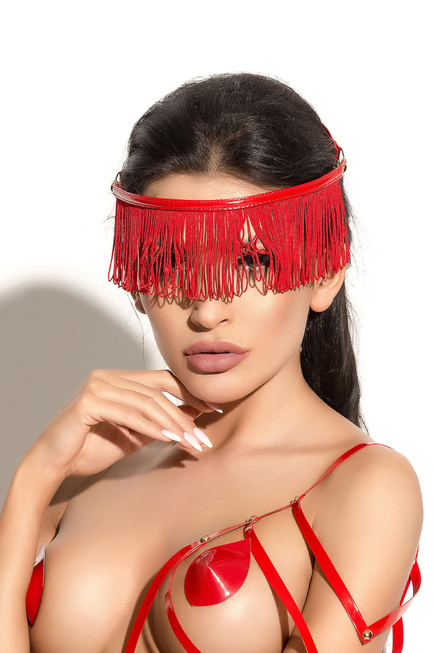 фото Украшение на голову Me Seduce Queen of hearts с длинной бахромой, красное, OS